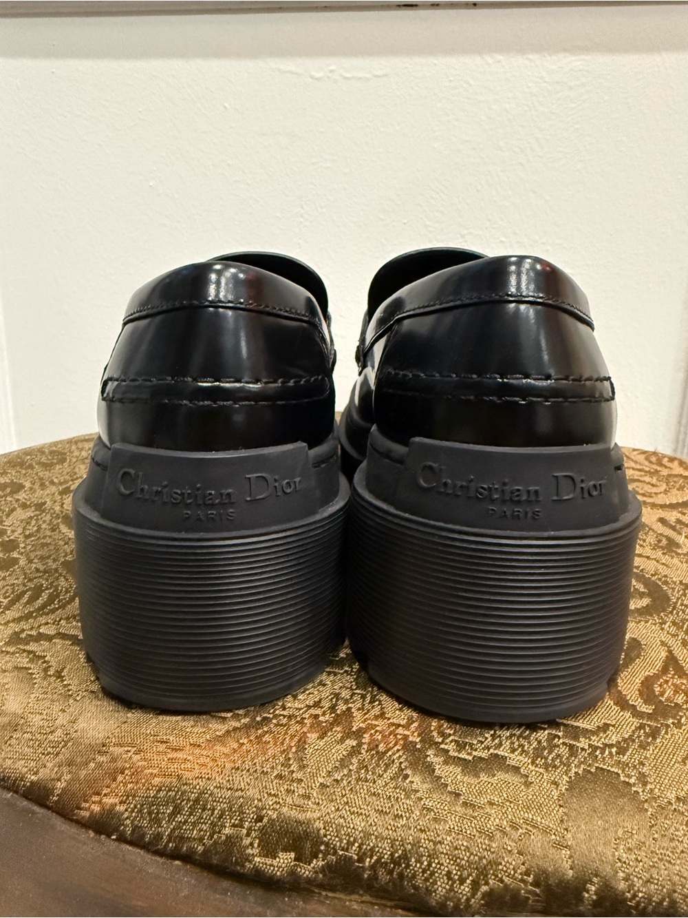 Dior “Code” Black Chunky Leather Loafers - Picture 6 of 10